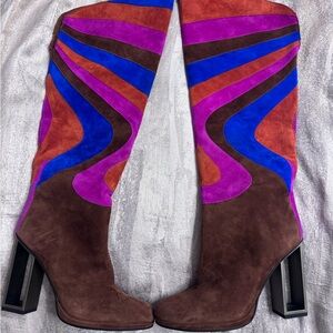 Jeffrey Campbell Multicolor Suede Heeled Boots